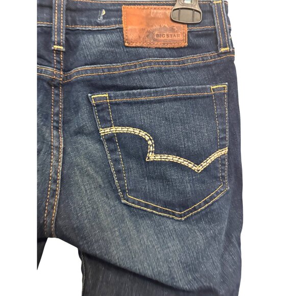 Big Star Remy Low Rise Womens Jeans Size 26 Dark Wash Distressed Cotton Blend - Picture 8 of 8